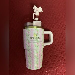 Stanley White Mug with Pink Handle